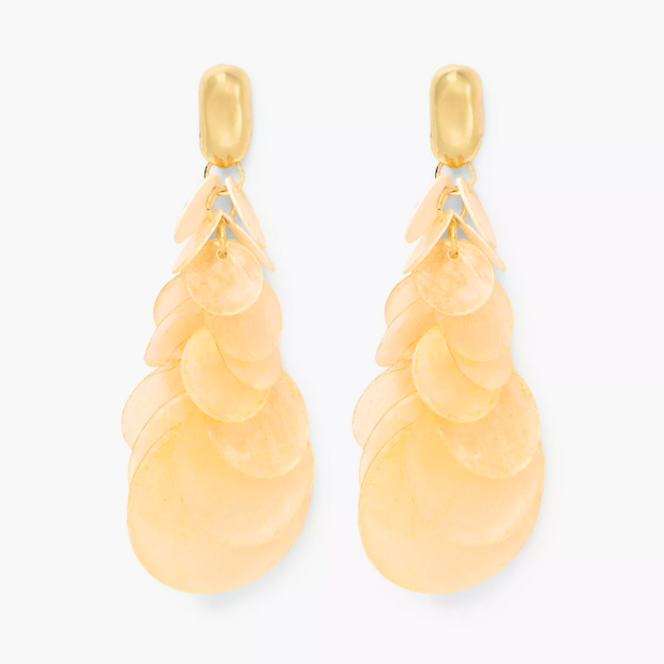 Coral and Pearl Inlay Earrings