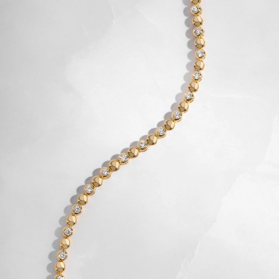 Bead & Bezel Tennis Bracelet
