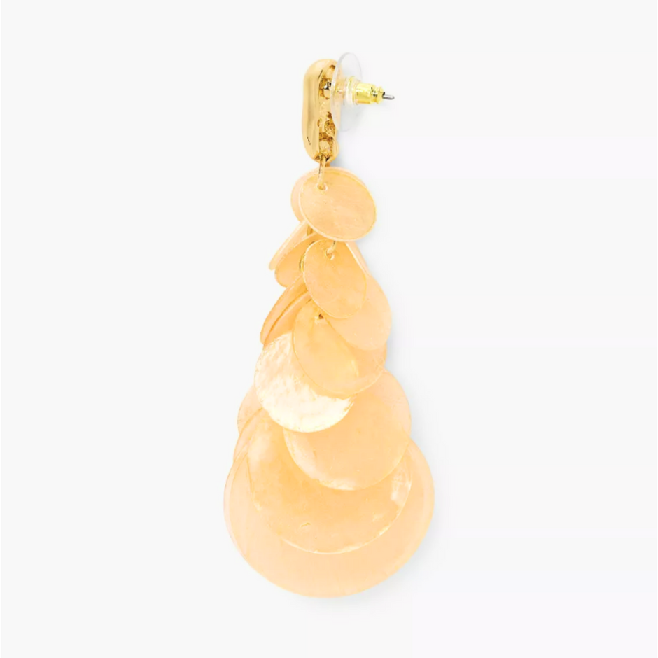 Coral and Pearl Inlay Earrings