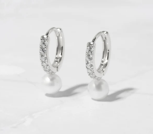 Diamond Pearl Huggies