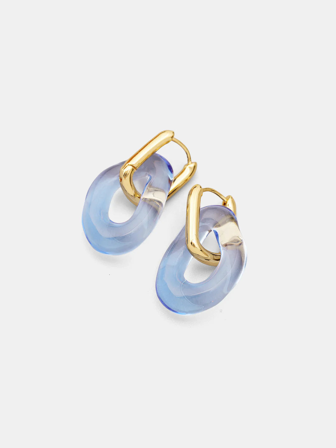 Glass Gold-Tone Link Earring