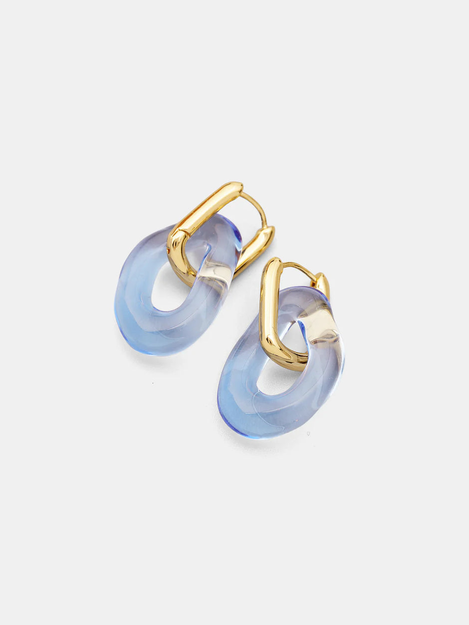Glass Gold-Tone Link Earring