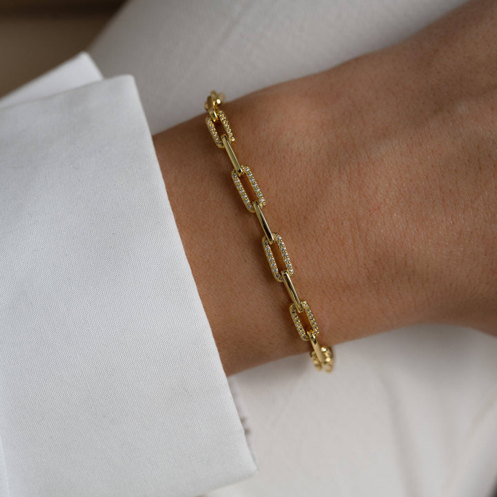 Pavé Diamond Paperclip Bracelet