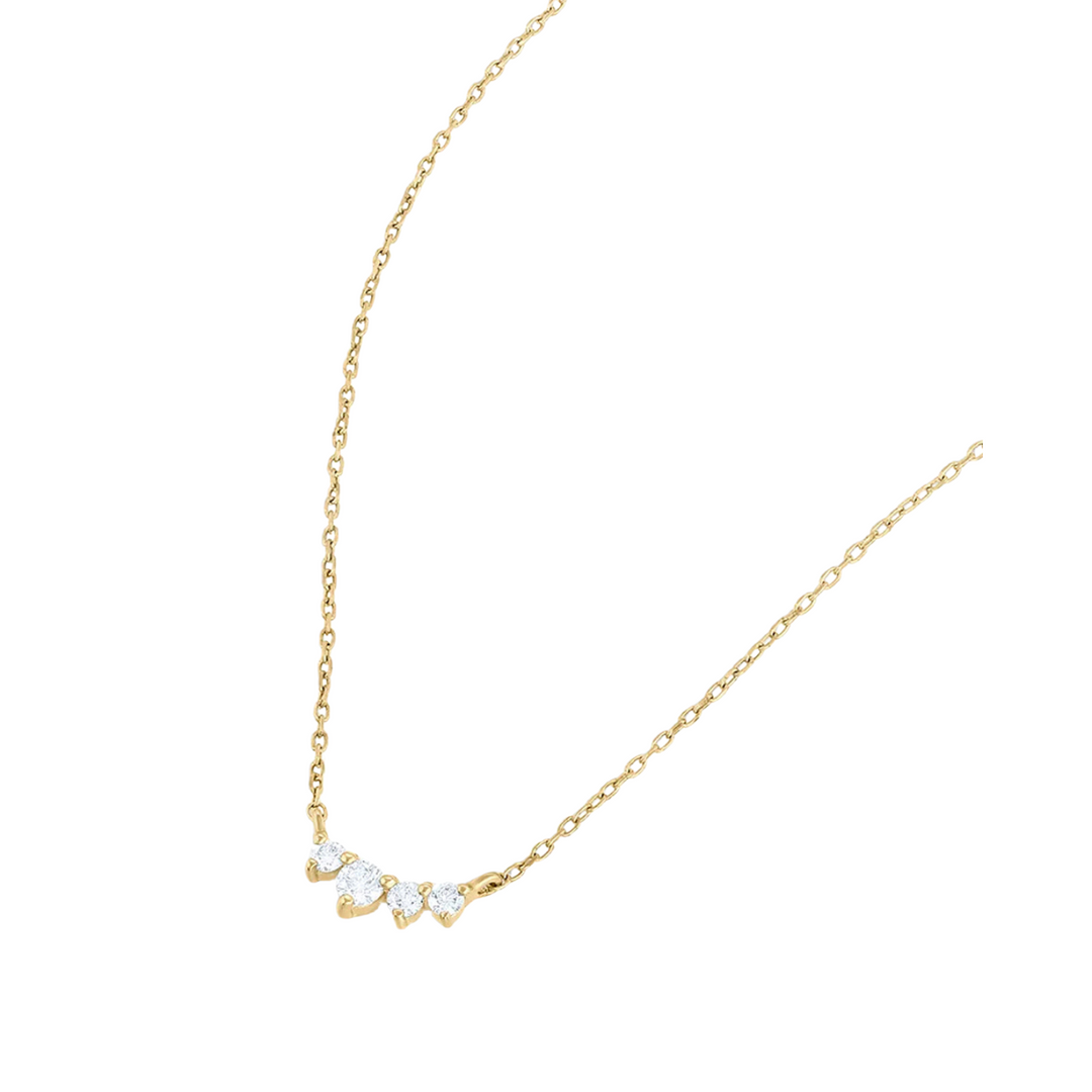 Diamond Cluster Necklace - Solid Gold, Lab Grown Diamonds