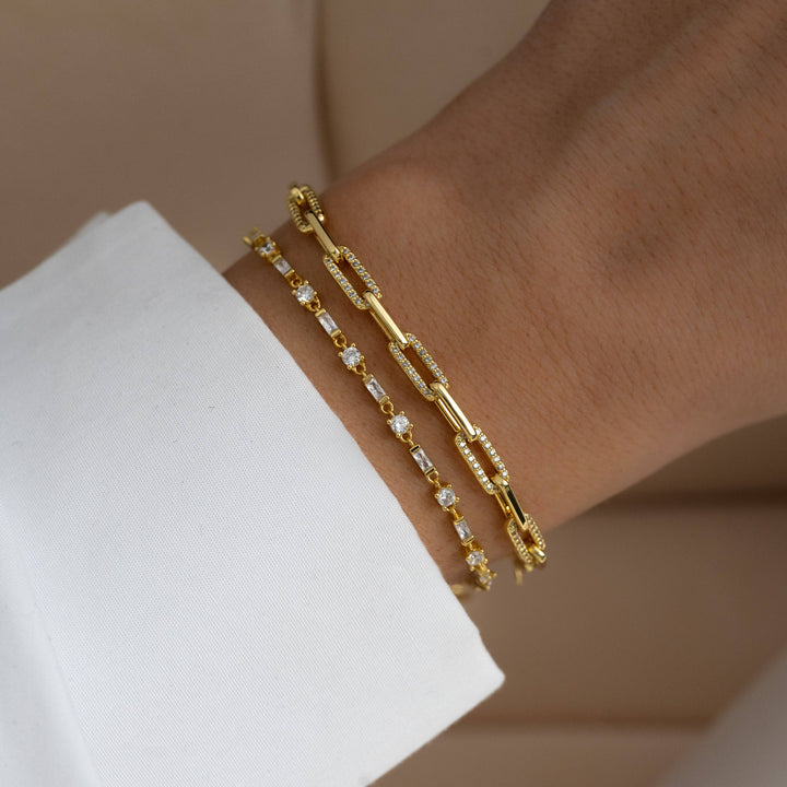 Pavé Diamond Paperclip Bracelet