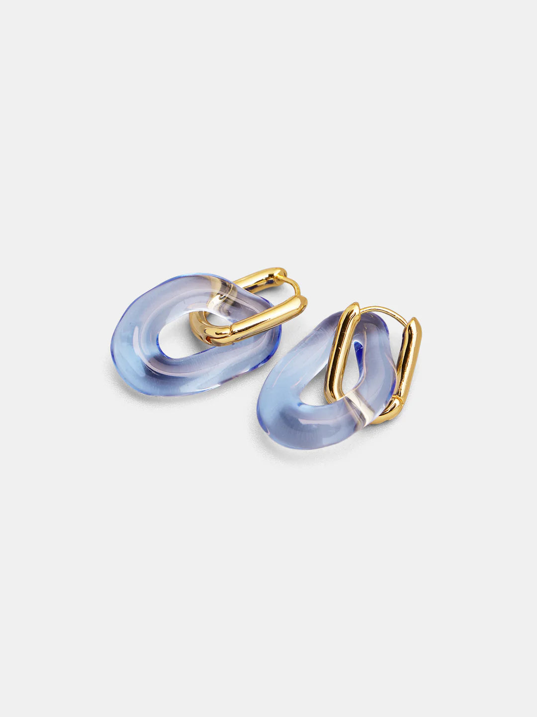 Glass Gold-Tone Link Earring
