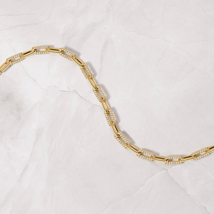 Pavé Diamond Paperclip Bracelet