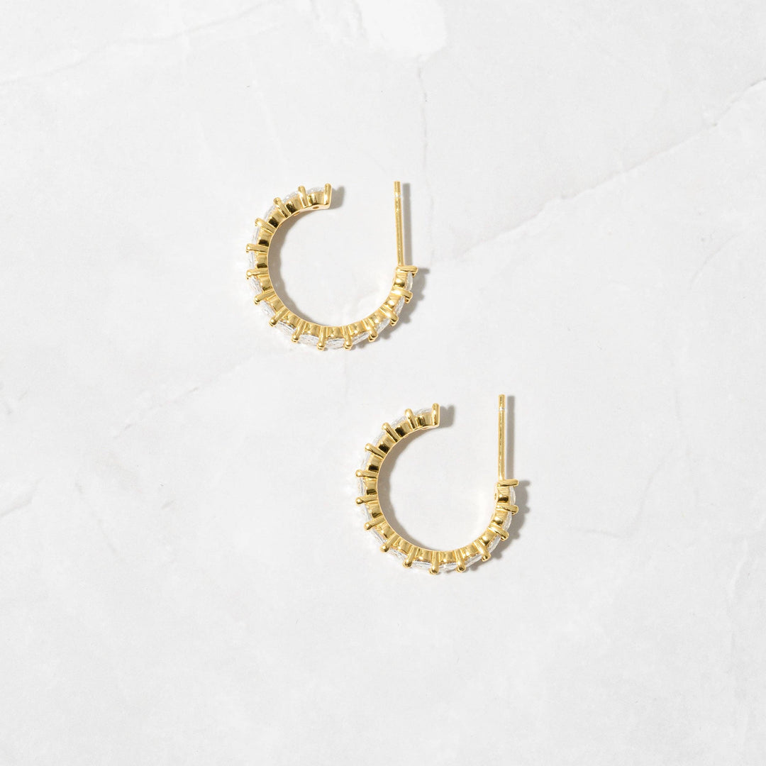 Oval Studded Hoop Earrings