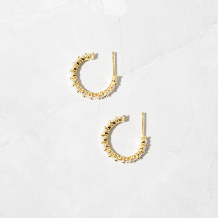 Oval Studded Hoop Earrings