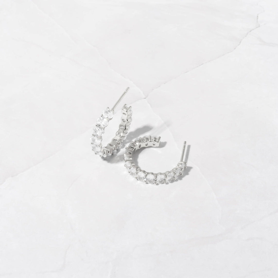 Oval Studded Hoop Earrings