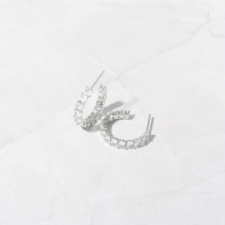 Oval Studded Hoop Earrings