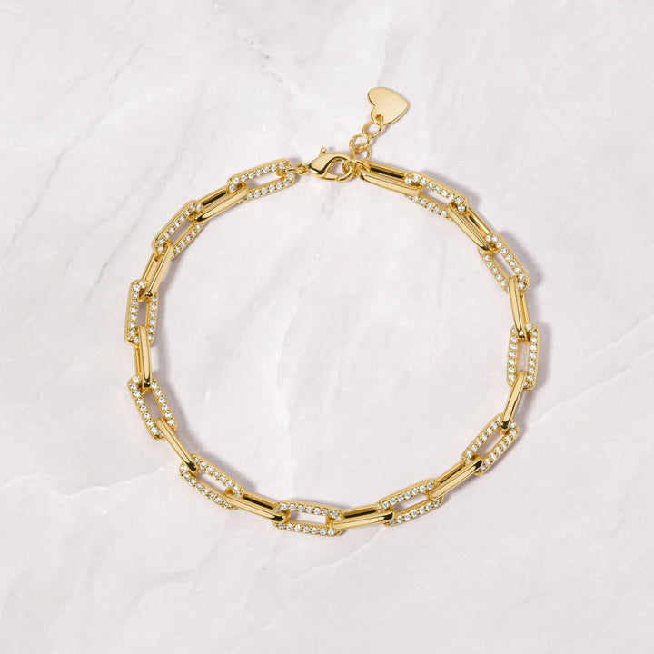 Pavé Diamond Paperclip Bracelet