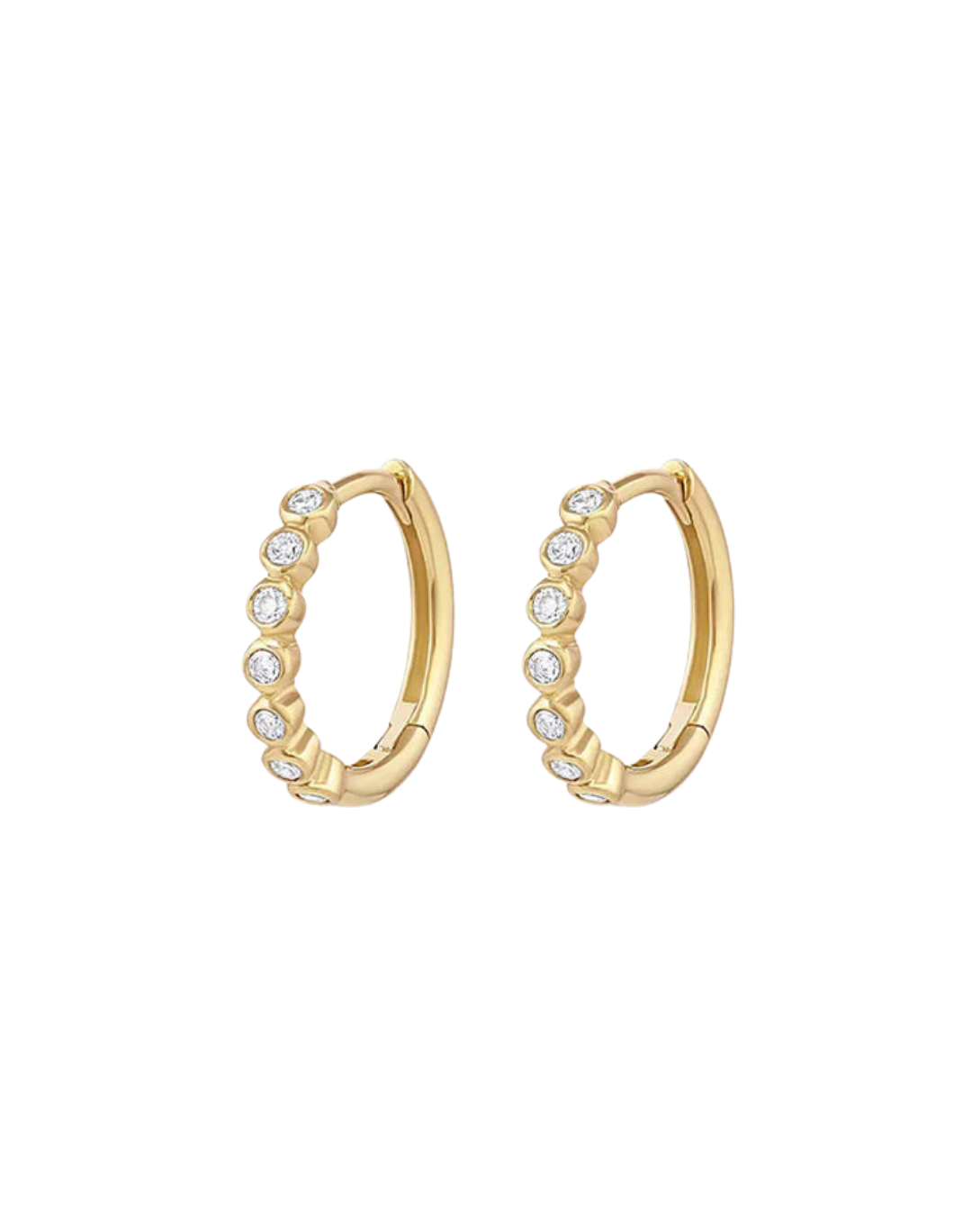 Camilla Solid Gold Diamond Hoops