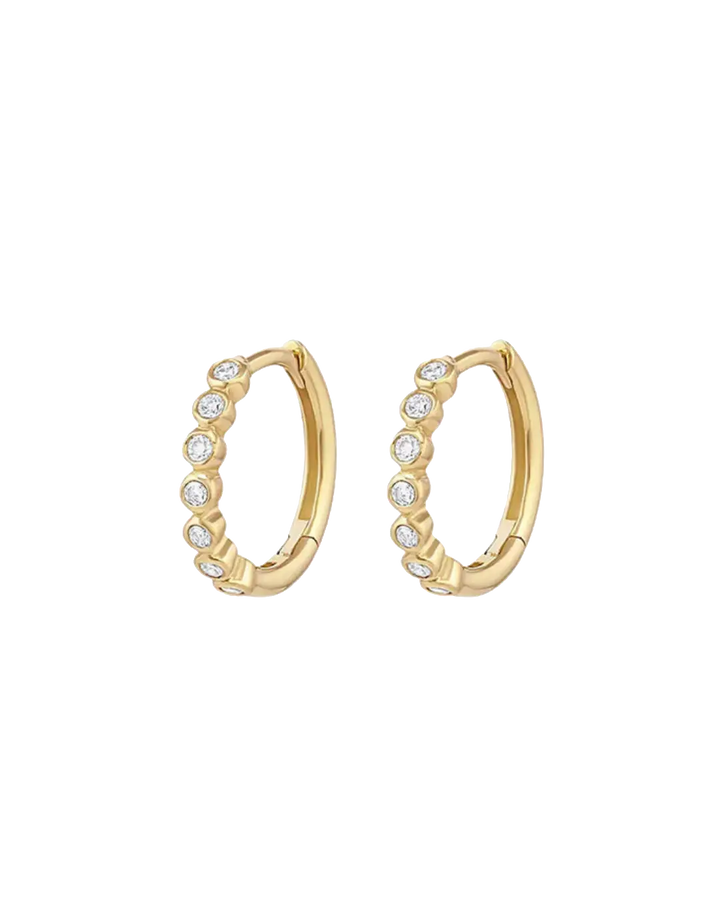 Camilla Solid Gold Diamond Hoops