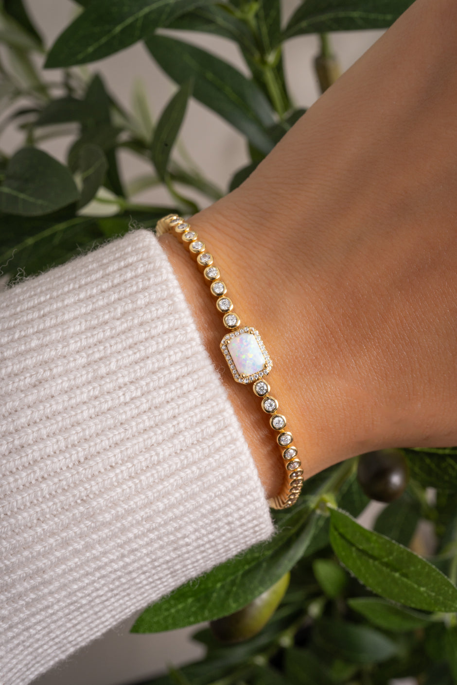 Seraphina Opal Baguette Tennis Bracelet