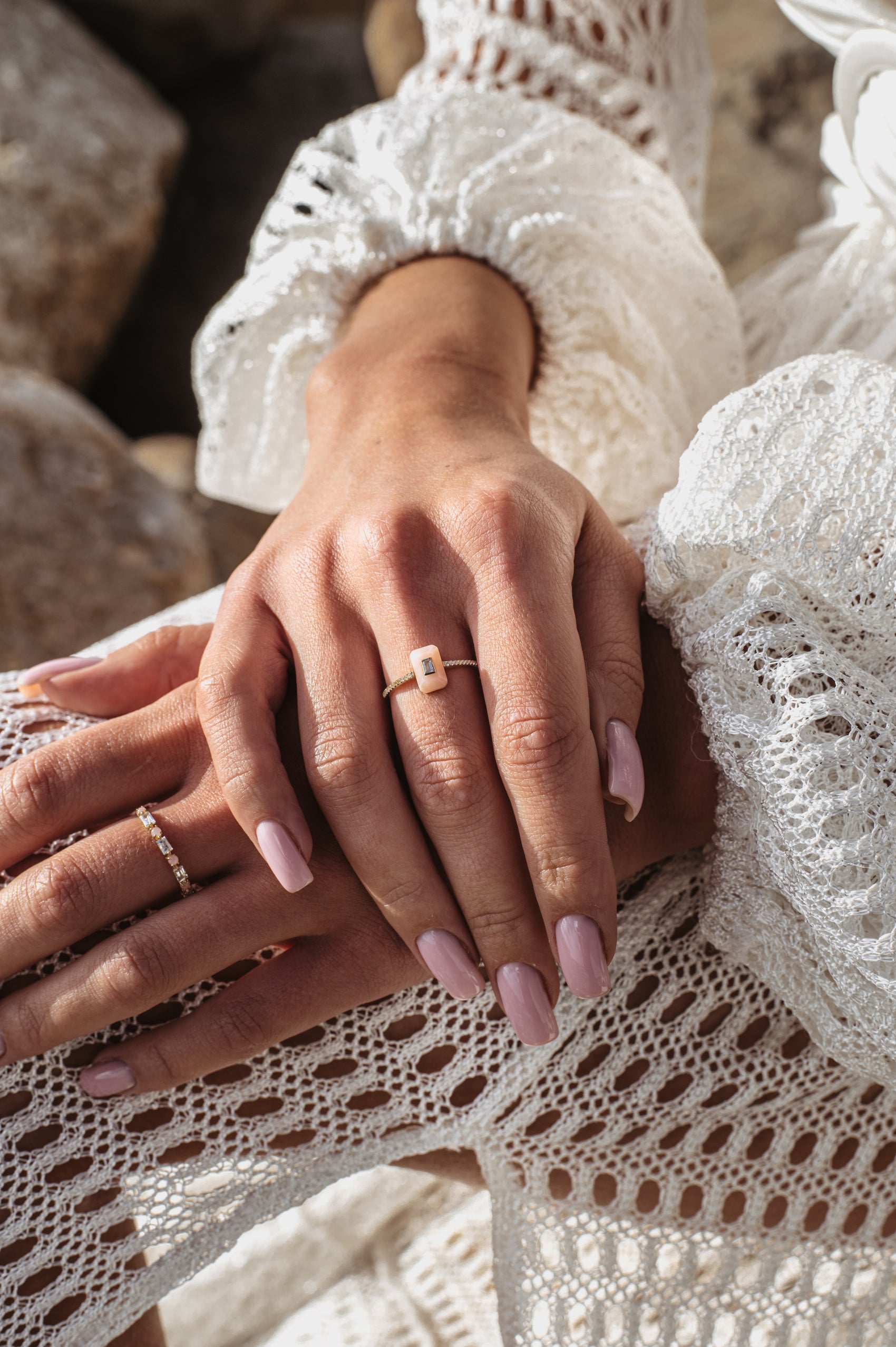 Sylvie Pink Opal Ring