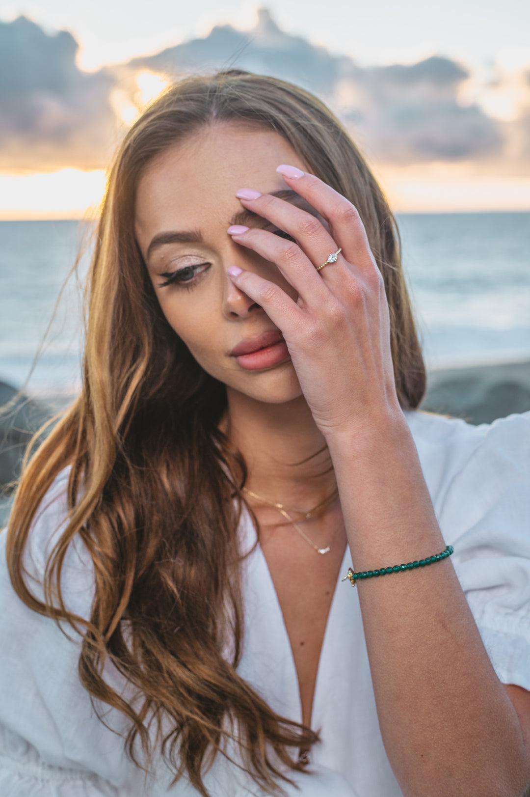 Green Jade natural stone bracelet