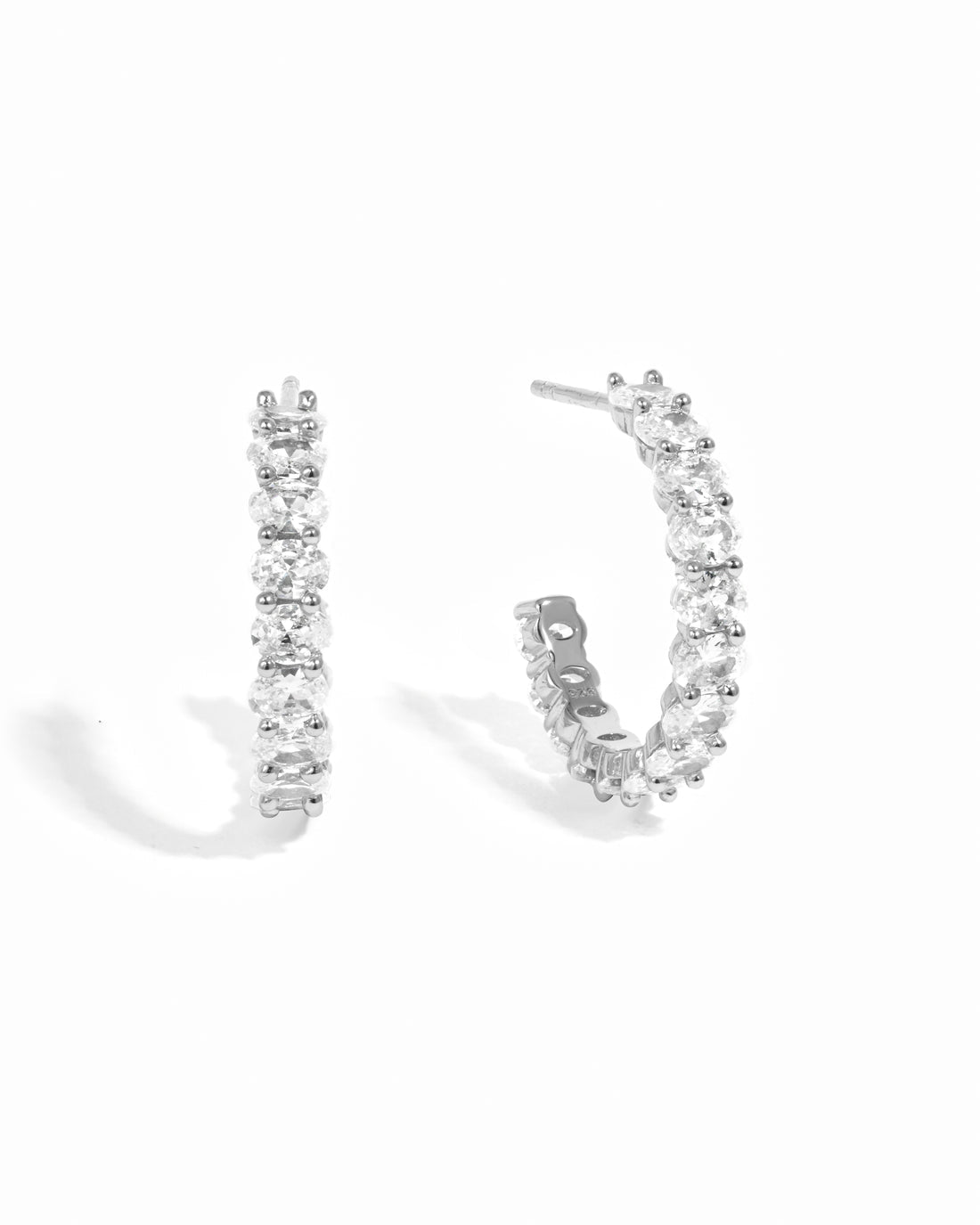 Oval Studded Hoop Earrings