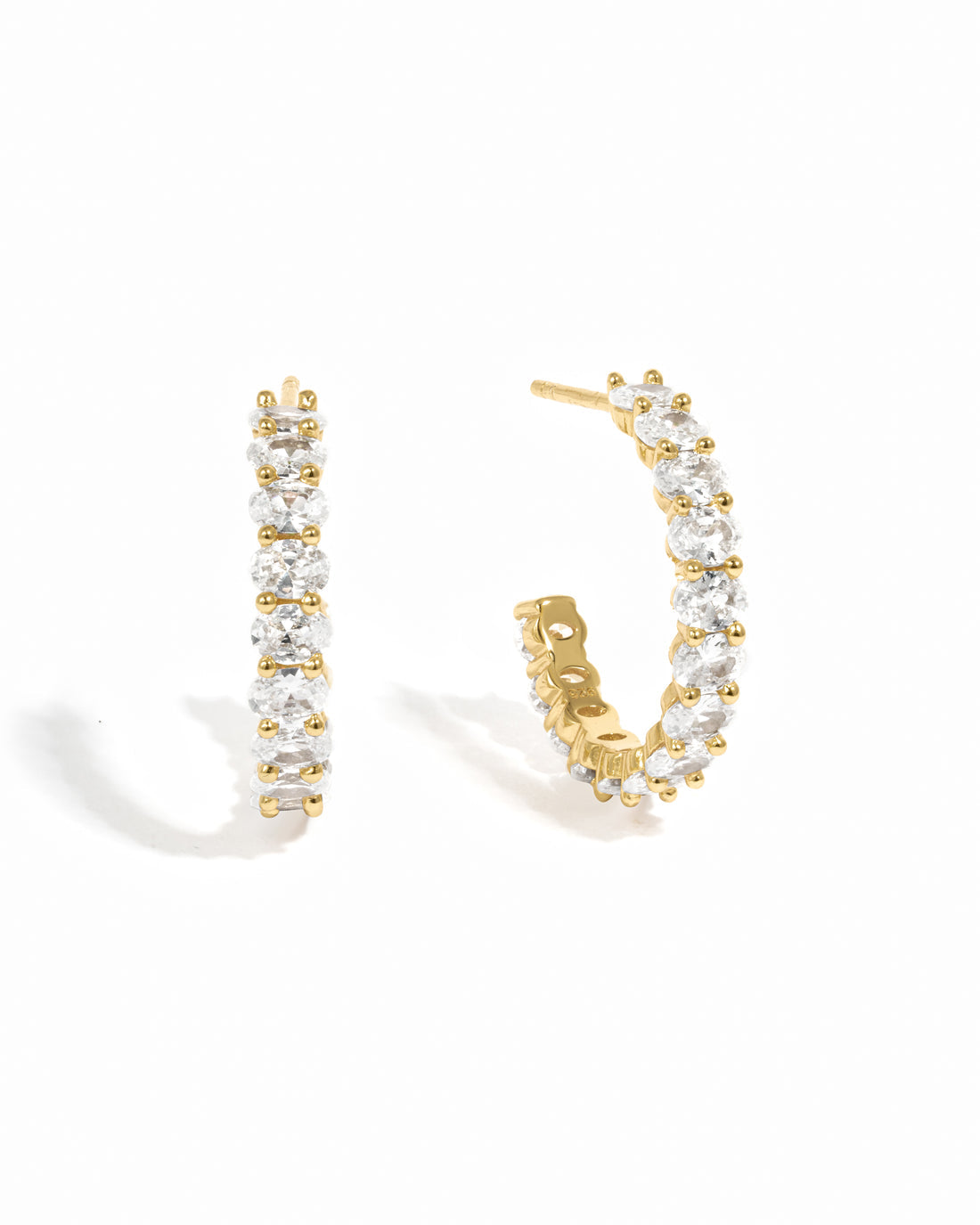Oval Studded Hoop Earrings