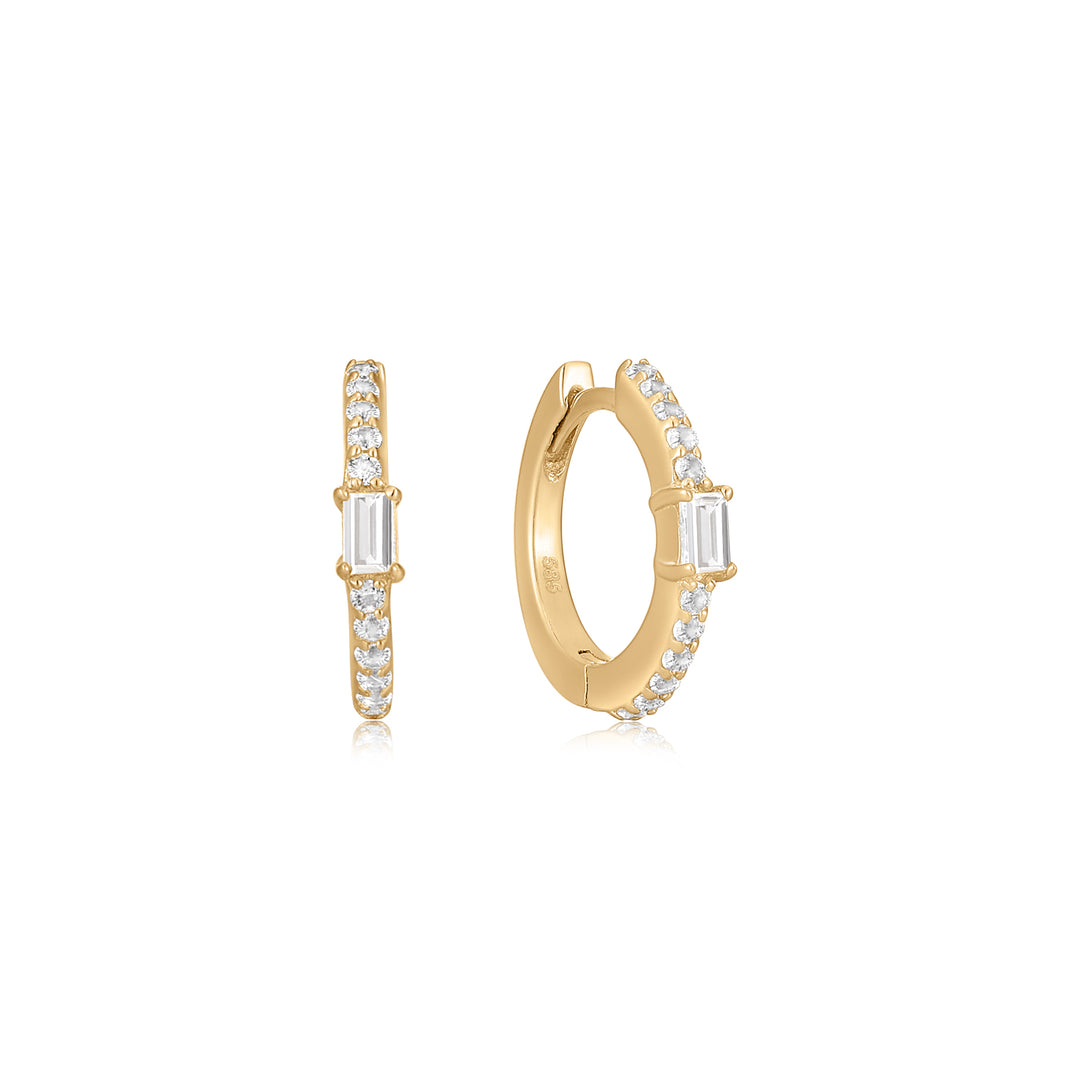 Soleil White Topaz Huggie Earring