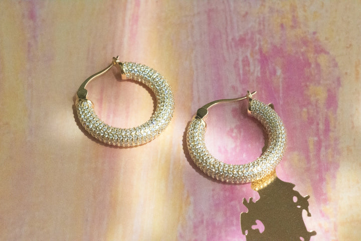 Soraya Pave Diamond Hoops