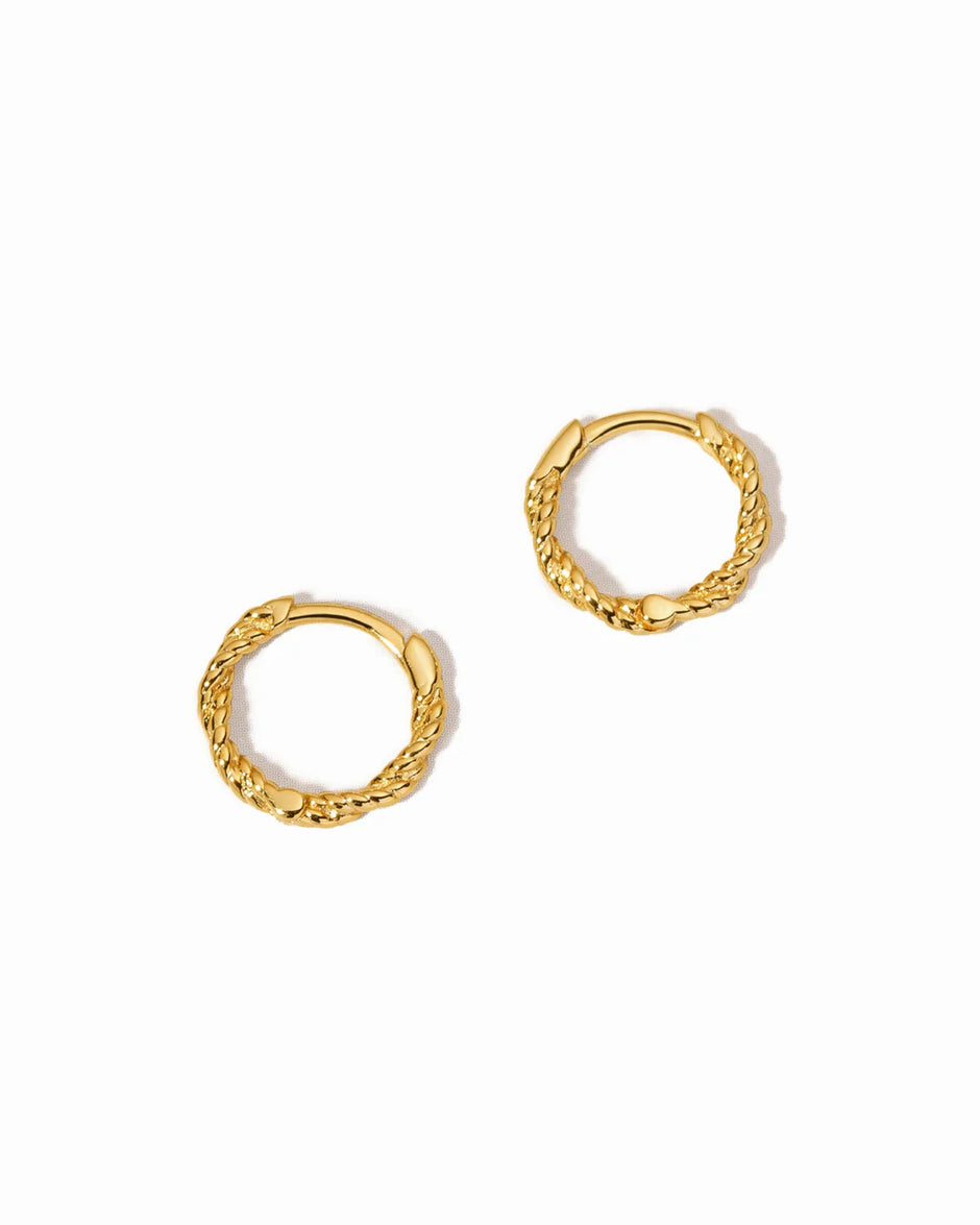 Cora Gold Twist Huggies