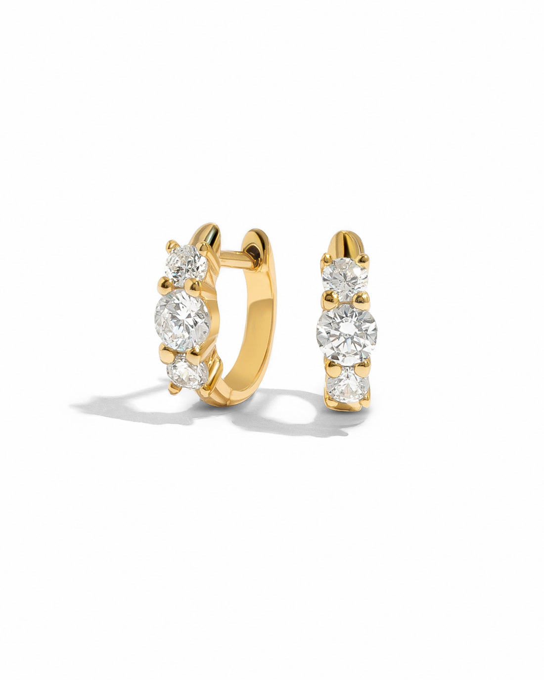Iris Three Stone Huggies