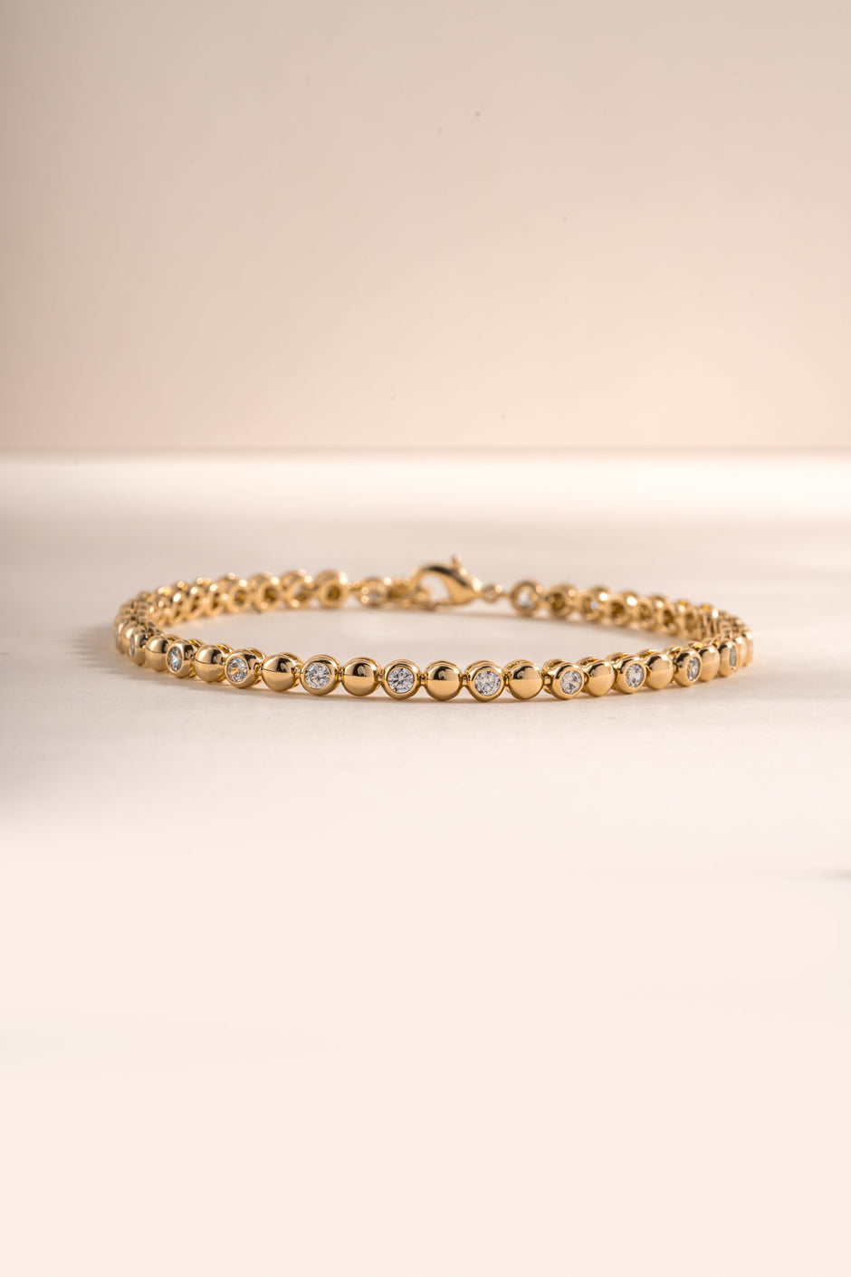 Bead & Bezel Tennis Bracelet