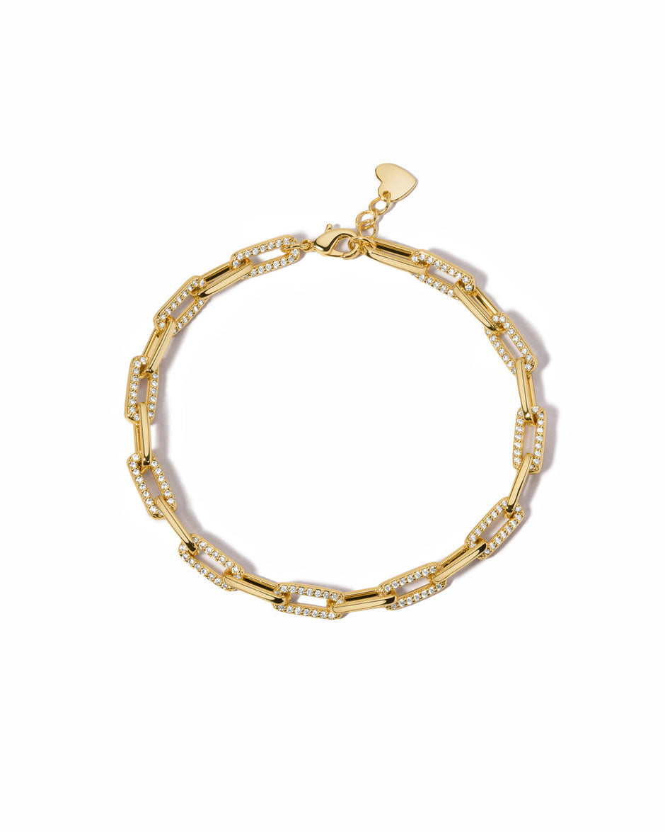Pavé Diamond Paperclip Bracelet
