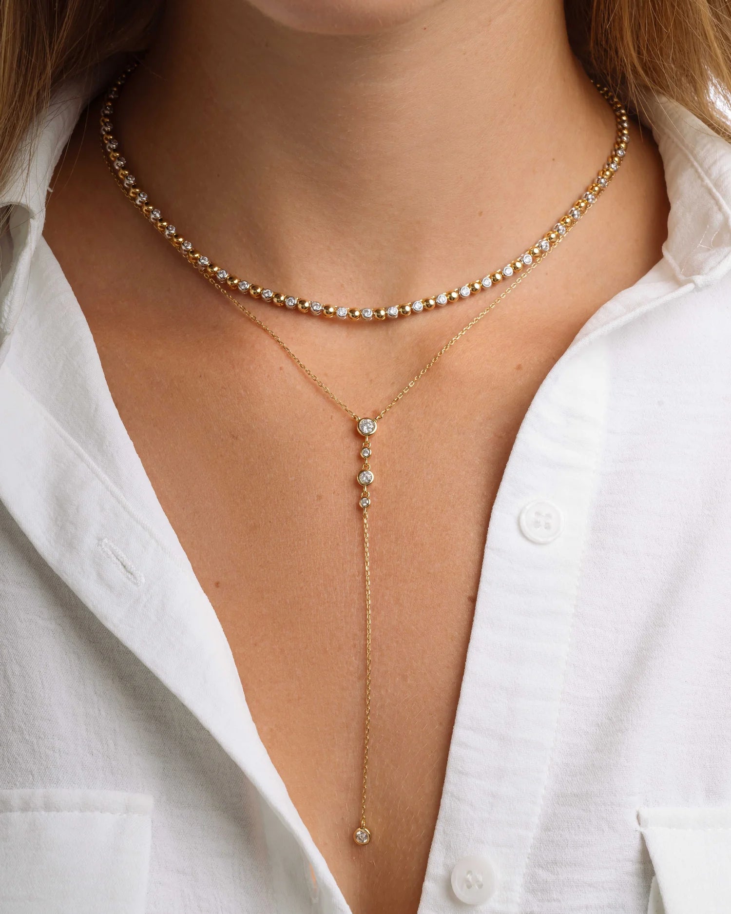 Two- Toned Mixed Metal Necklace