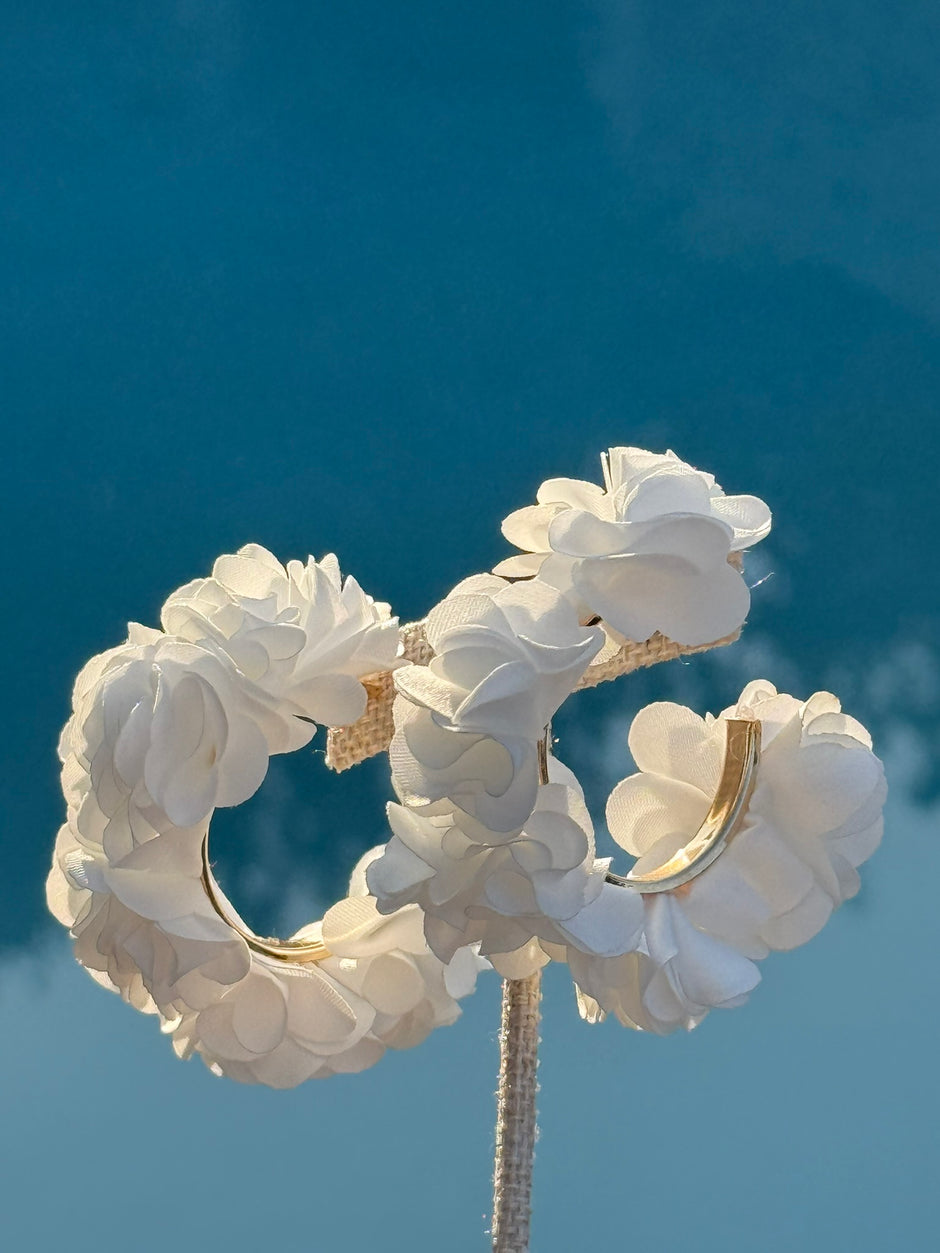 Hailey Hoop Petal Earrings