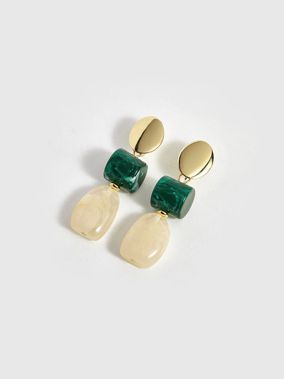 Emerald Mirage Statement Drop Earrings