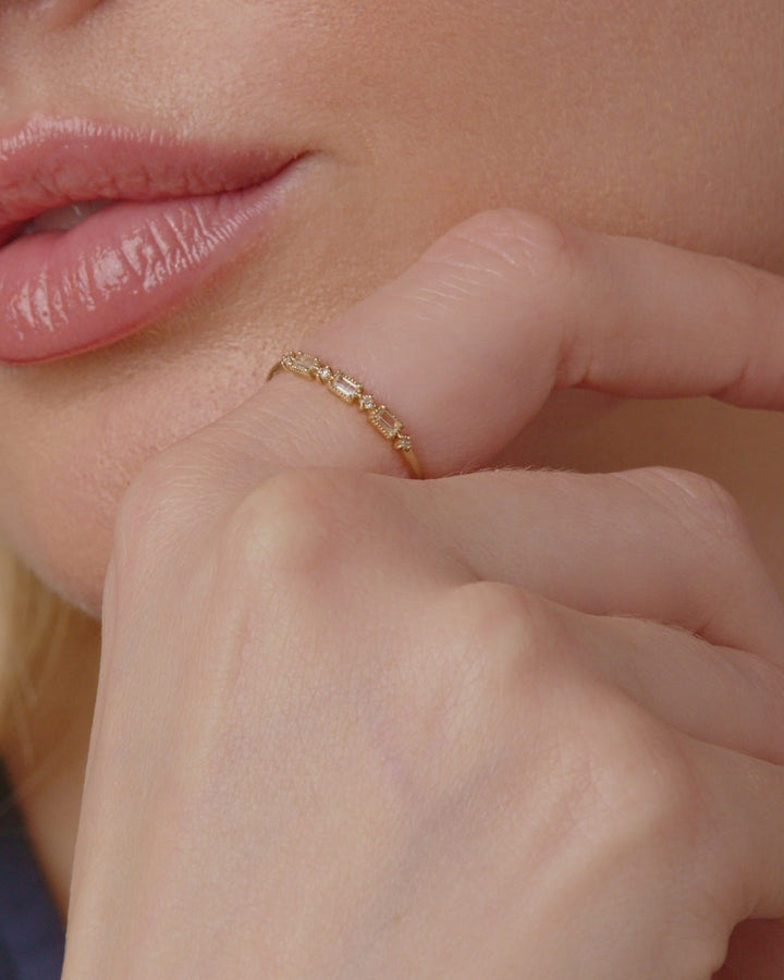 Jacqueline Diamond Ring on models hand