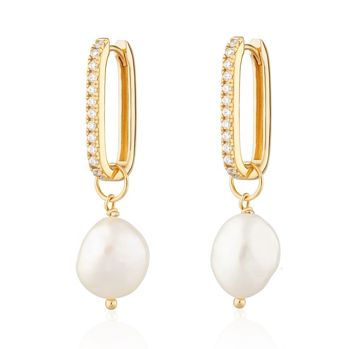 Penelope  14K Gold Plated Pearl Earrings