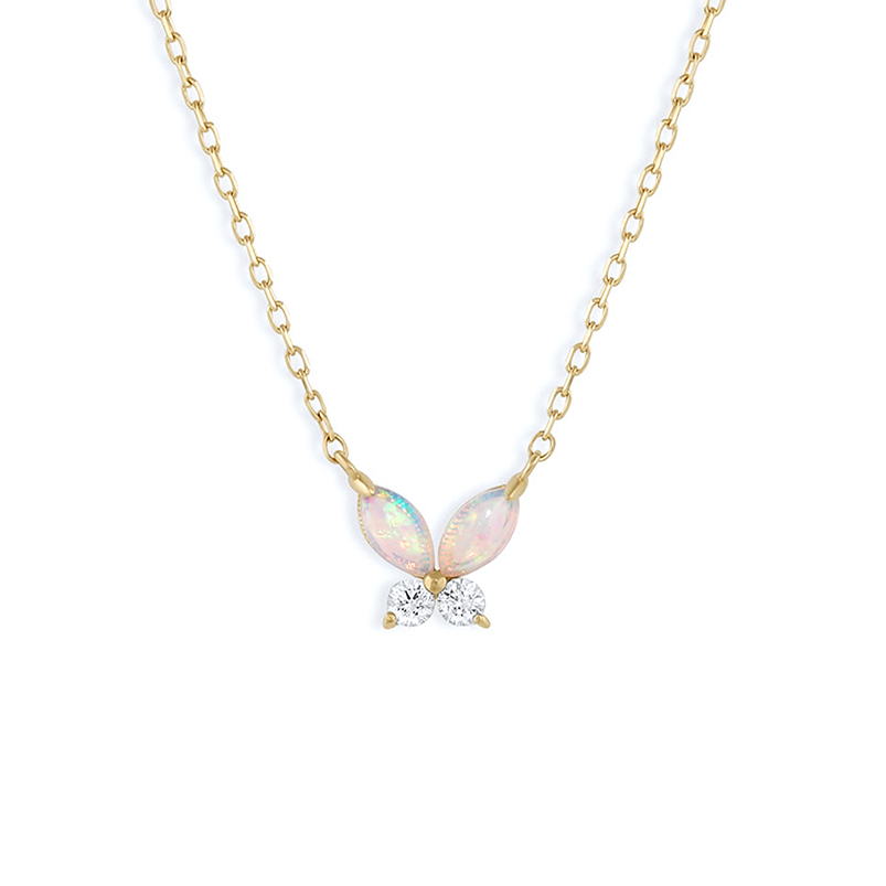 14K Gold Plated Lily Butterfly Necklace