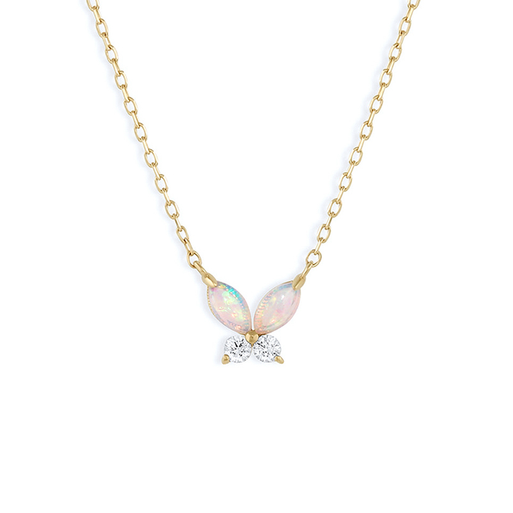 14K Gold Plated Lily Butterfly Necklace