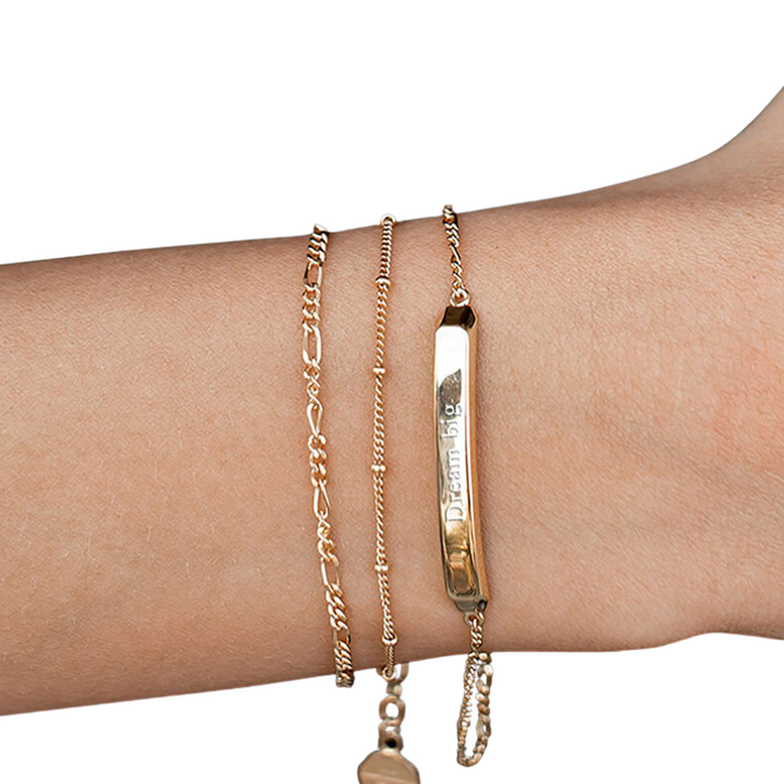 Stacked 14K Gold Plated Chain Bracelet