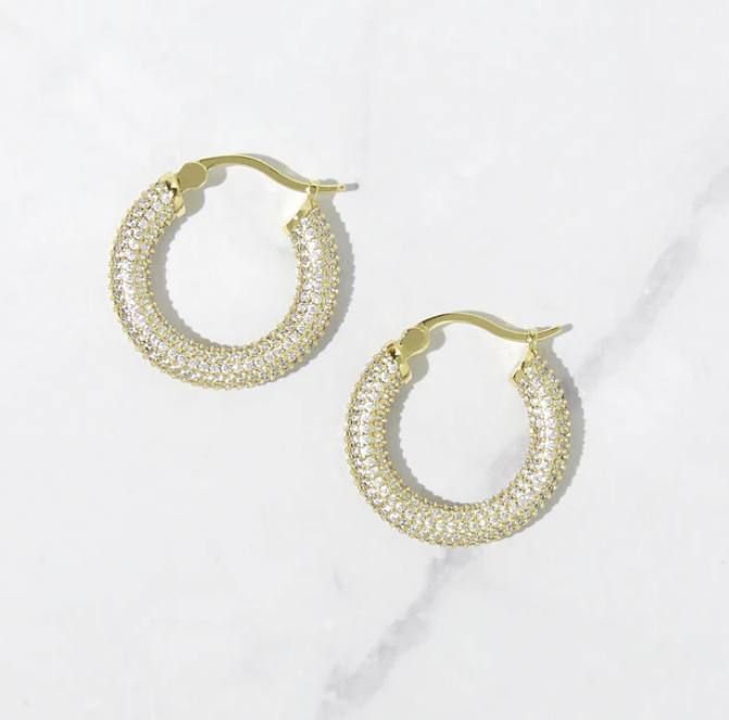 Soraya Pave Diamond Hoops