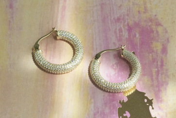 Soraya Pave Diamond Hoops