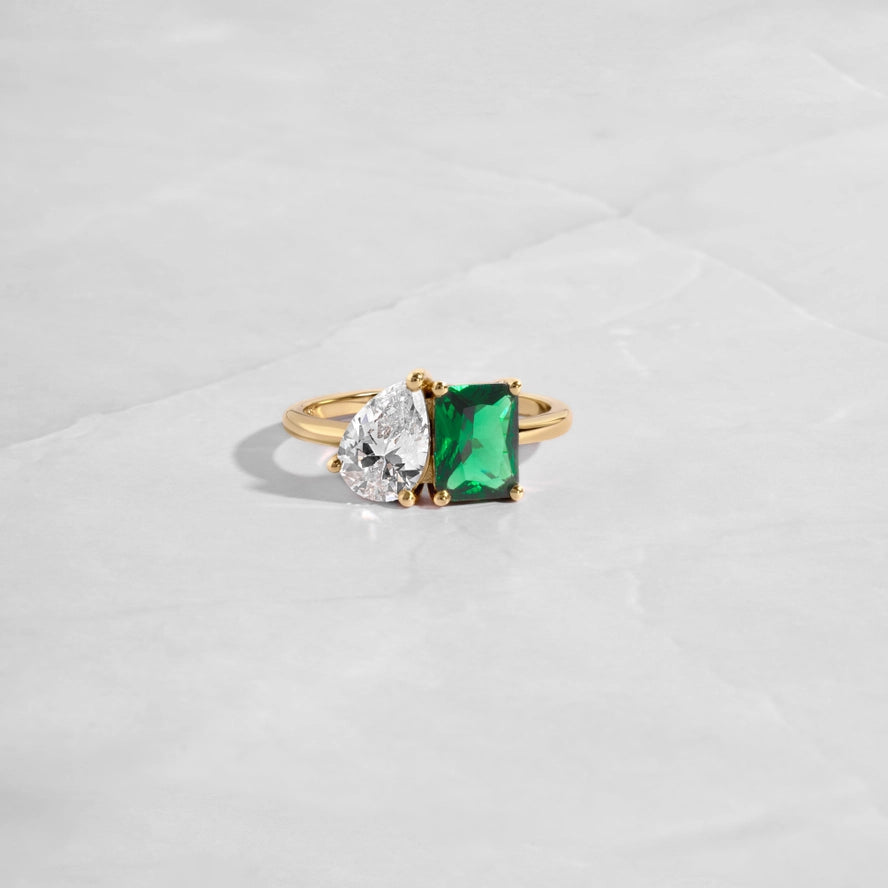 Toi et Moi Emerald Ring