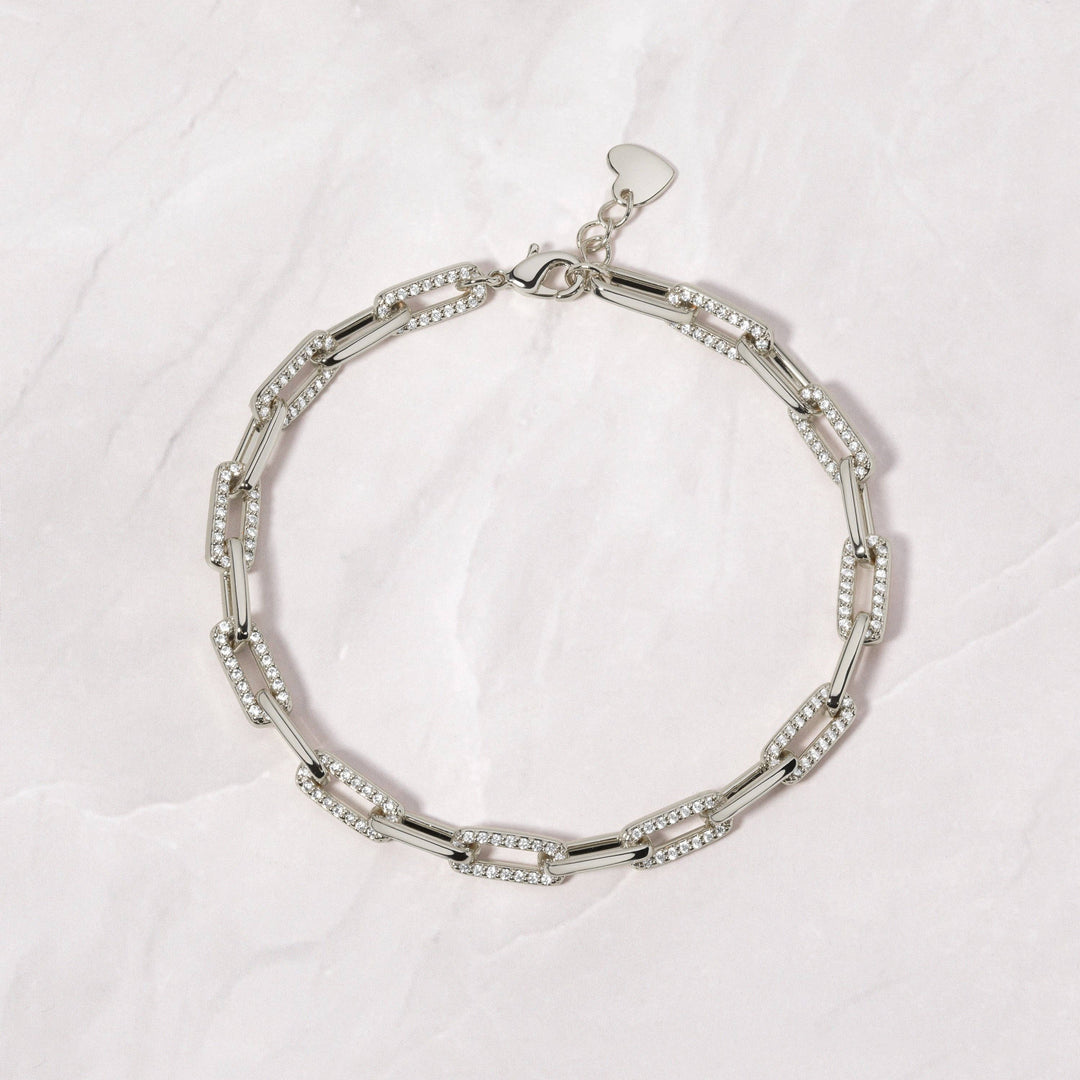 Pavé Diamond Paperclip Bracelet