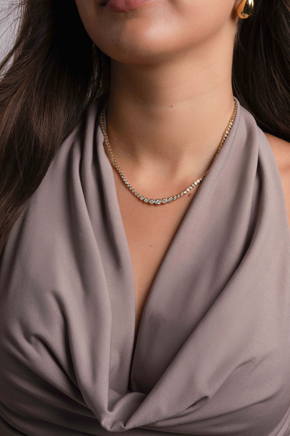 Kendall Gradient Bezel Tennis Necklace