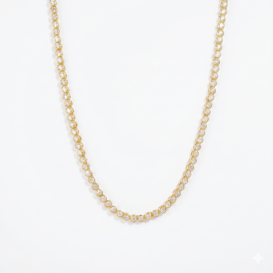Emma Round Bezel Necklace
