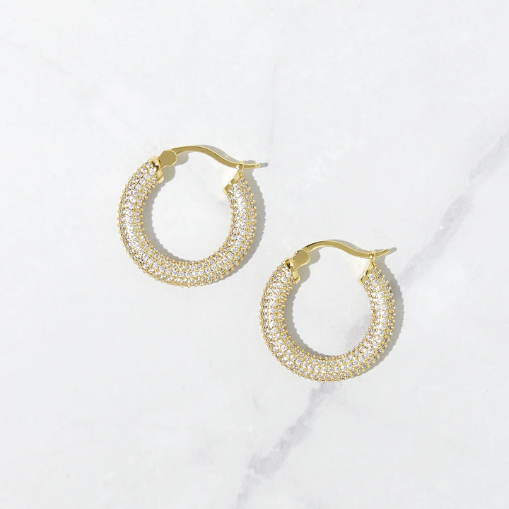 Soraya Pave Diamond Hoops