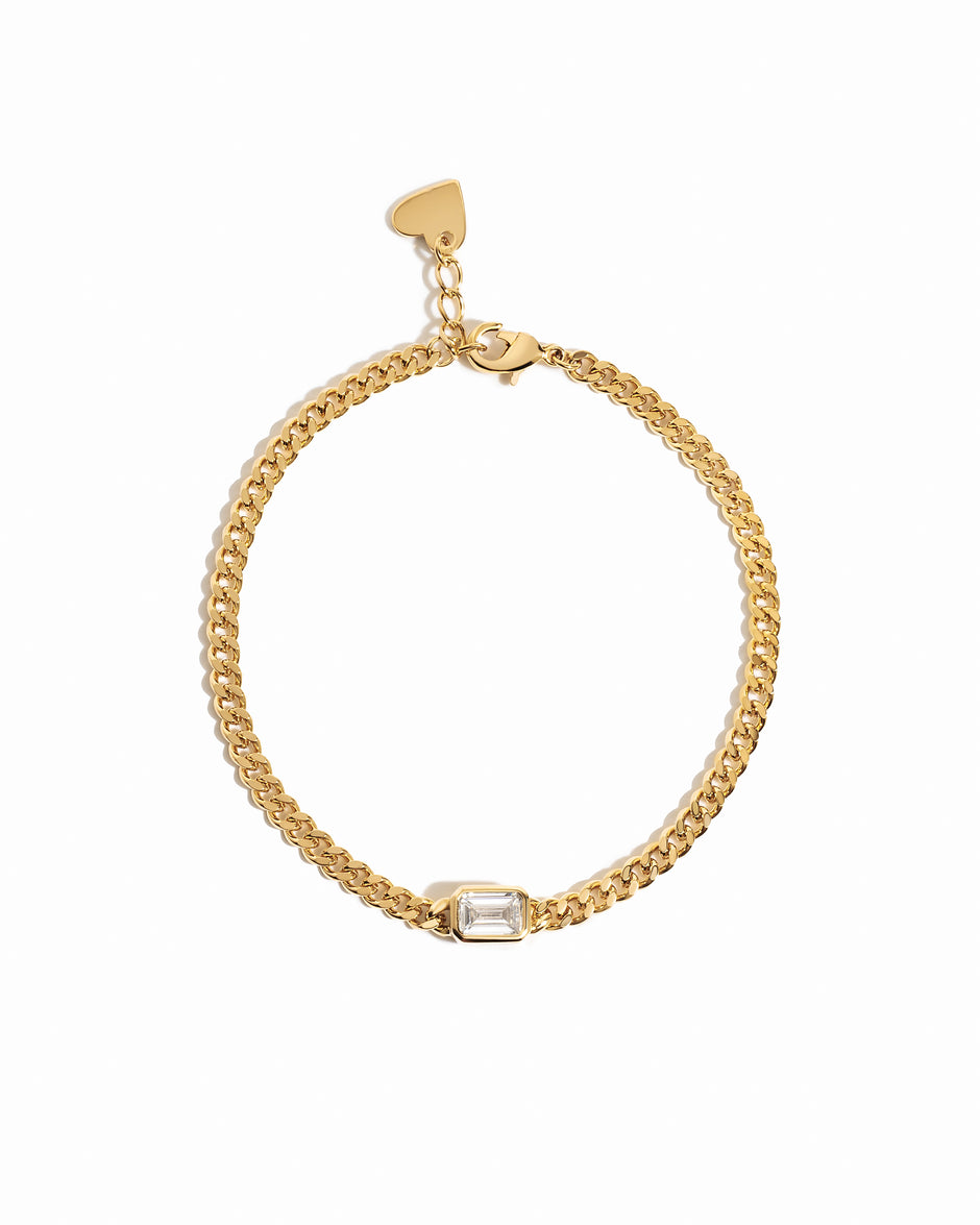 Harper Bezel Baguette Chain Bracelet