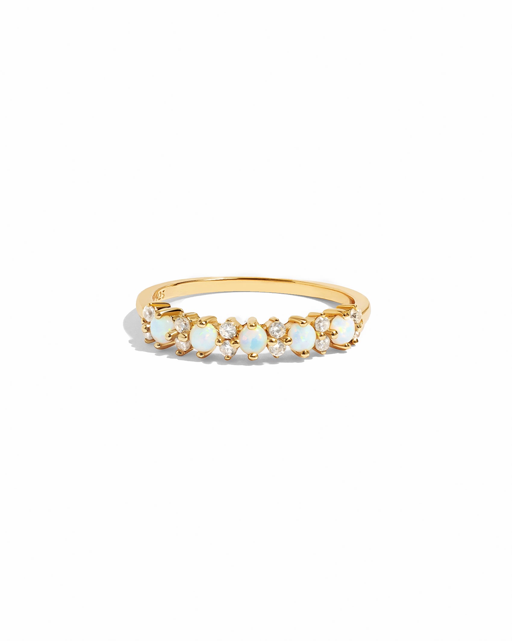 The Aurora Opal and CZ Ring
