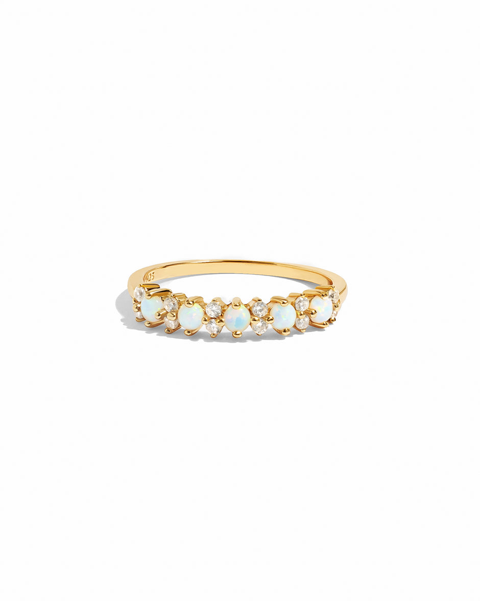 The Aurora Opal and CZ Ring